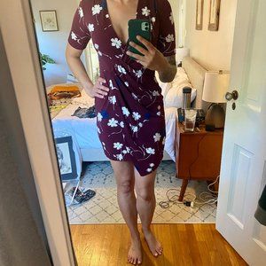 Banana Republic Burgundy Wrap Dress, Size XS